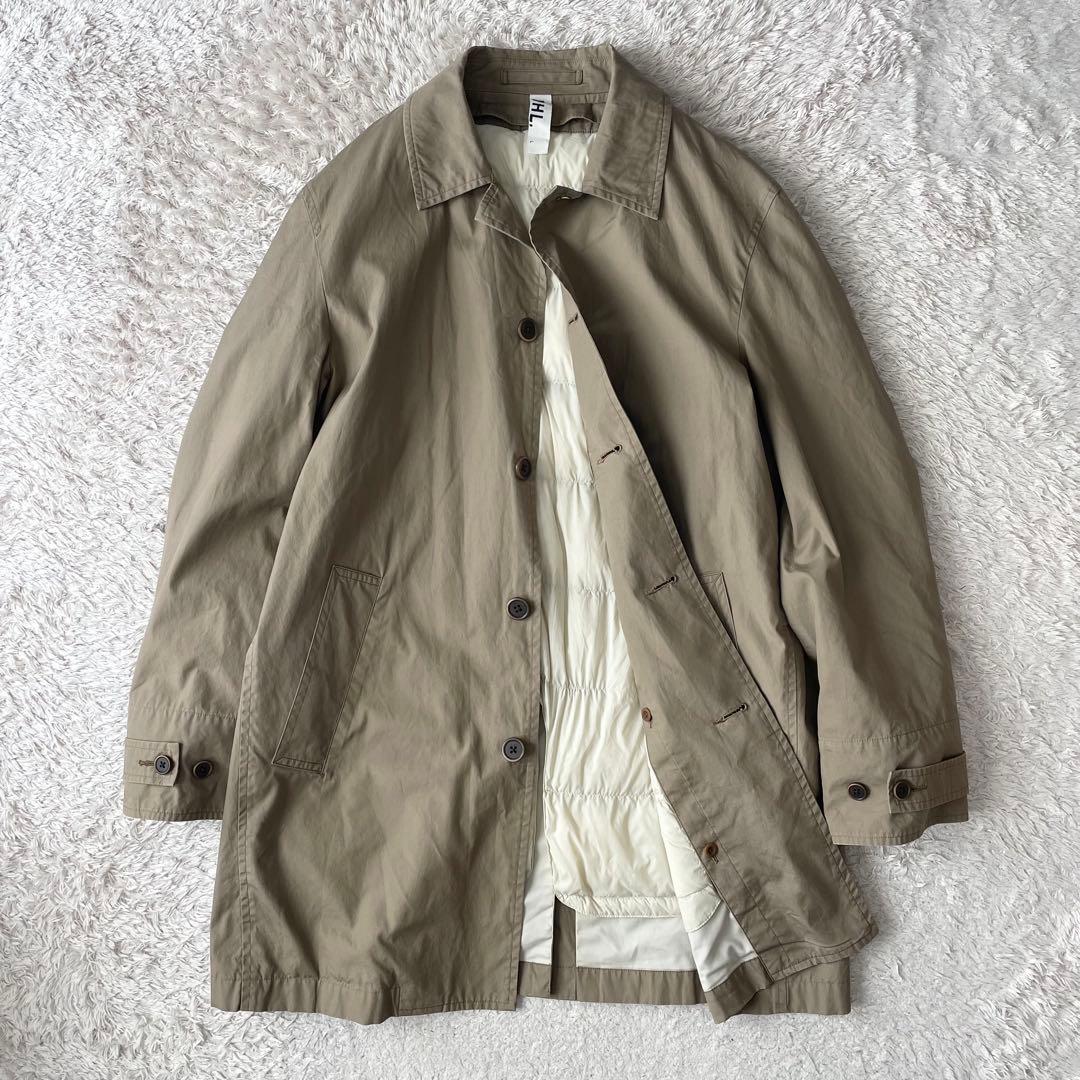 エムエイチエル 美品 MHL ダウンライナー ステンカラーコート L ベージュ 中古・古着通販】MHL (エムエイチエル) ダウンライナー付ステンカラー