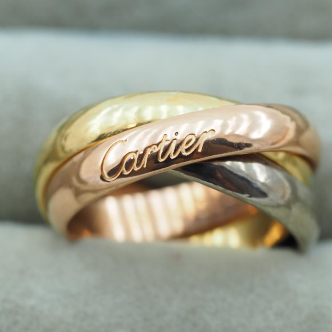 カルティエ リング トリニティ クラシック MM スリーカラー 50号 K18 Cartier - カルティエ リング トリニティ スリーカラー クラシック 50