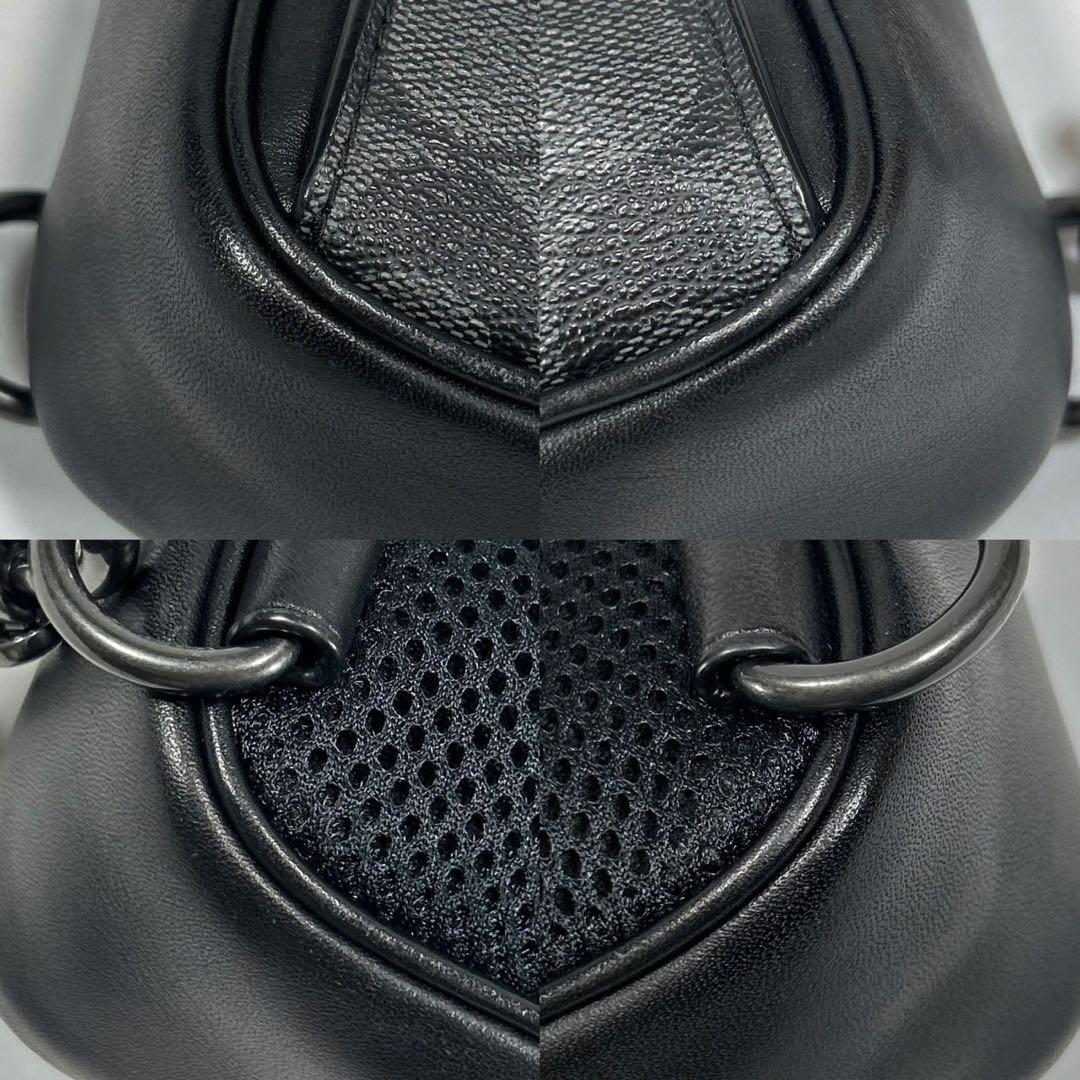 極美品】コーチ トラックパック ボディバッグ Disneyコラボ レザー 黒