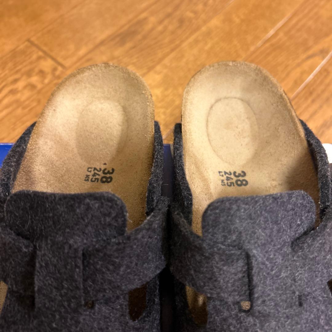 極美品】ビルケンシュトック ボストン フェルト 38 24.5 グレー - メルカリ