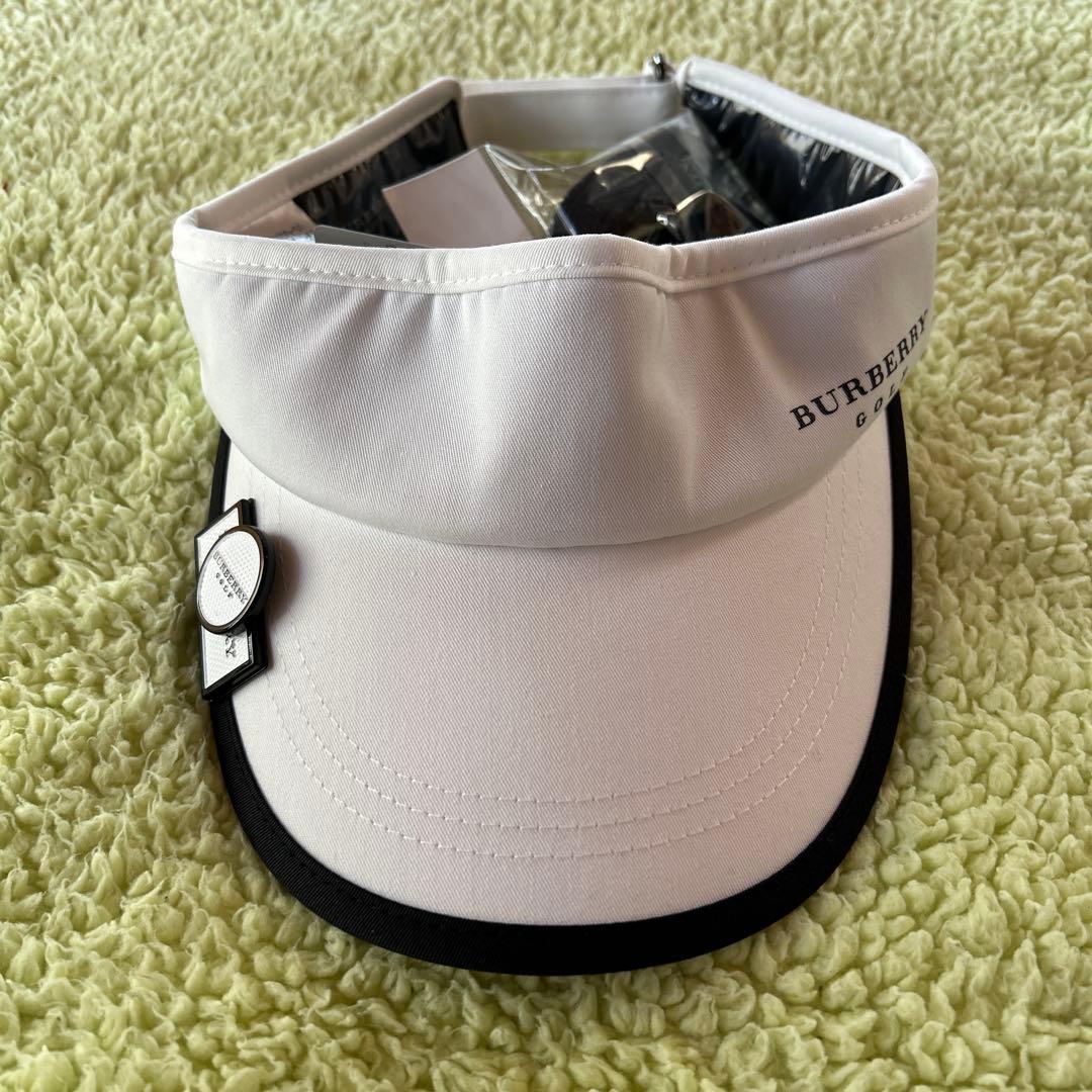 《未使用》BURBERRY GOLFサンバイザー　キャップ ホワイト