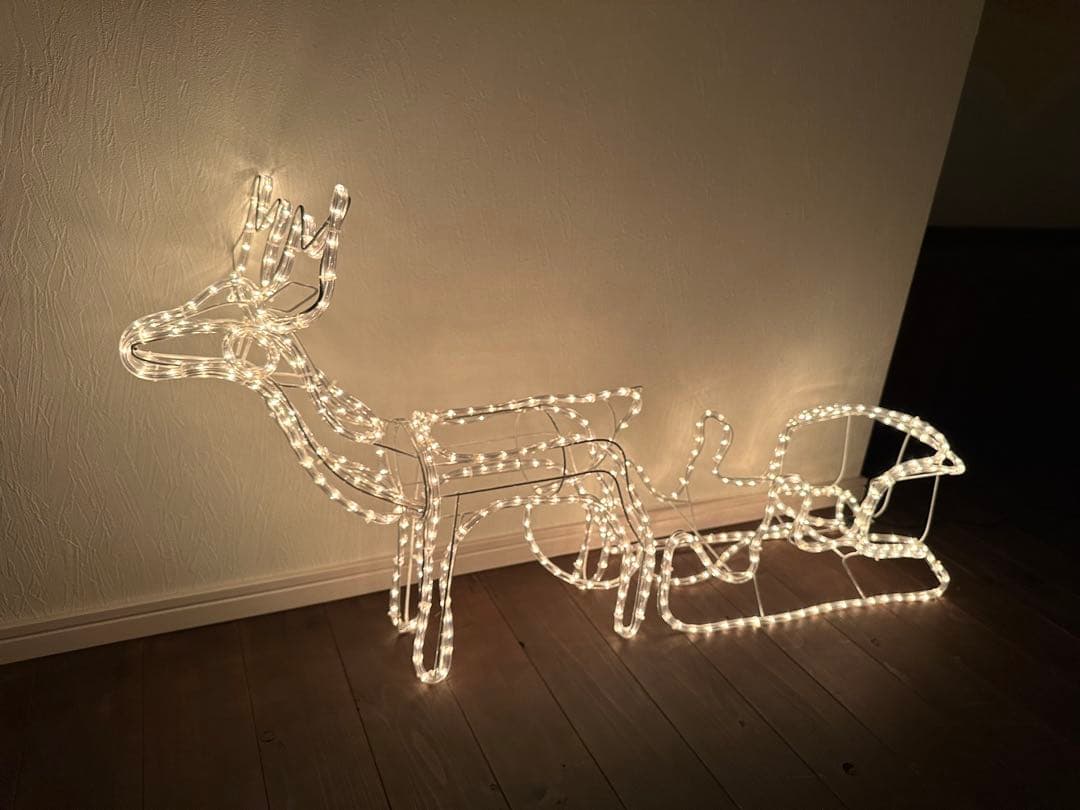 【美品】1.2m 大きなトナカイとソリのイルミネーション