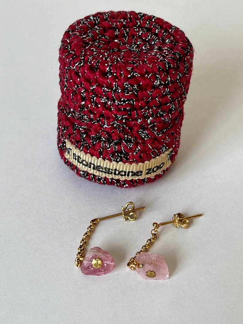 stones stone zoo ピアス　ストーンズストーンズー stones stone zoo ストーンズストーンズー K18 ピンクストーン 3 8