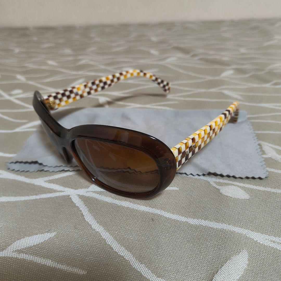 Miu Miu ミュウミュウ ブラウン サングラス ケース付き ブロック柄