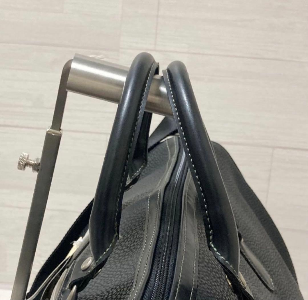 新品】✨ピエール カルダン✨ボストンバッグ シボ革 ブラック 黒 2way