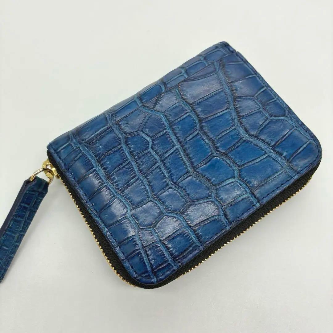 極美品】池田工芸 マルチウォレット ミニ財布 藍染め ブルー ポロサス