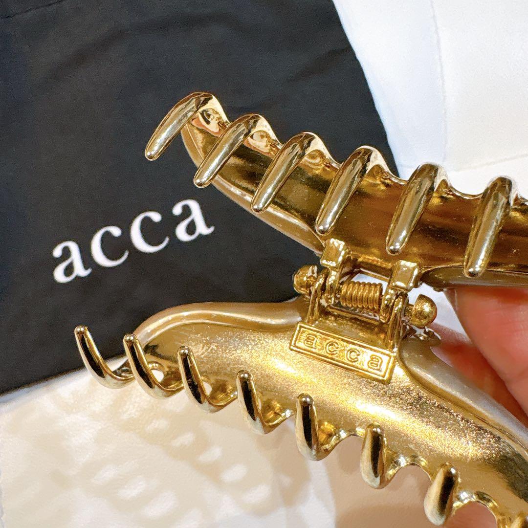 極美品】acca ベージュ/ゴールド ビジュー付ヘアクリップ ティアラクイーン