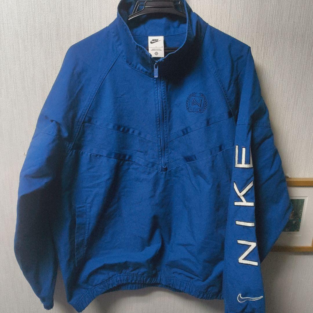 Nike ハーフジップジャケット L 青 90年代 NIKE F.I.T. ナイキ スモールスウォッシュ ハーフジップ