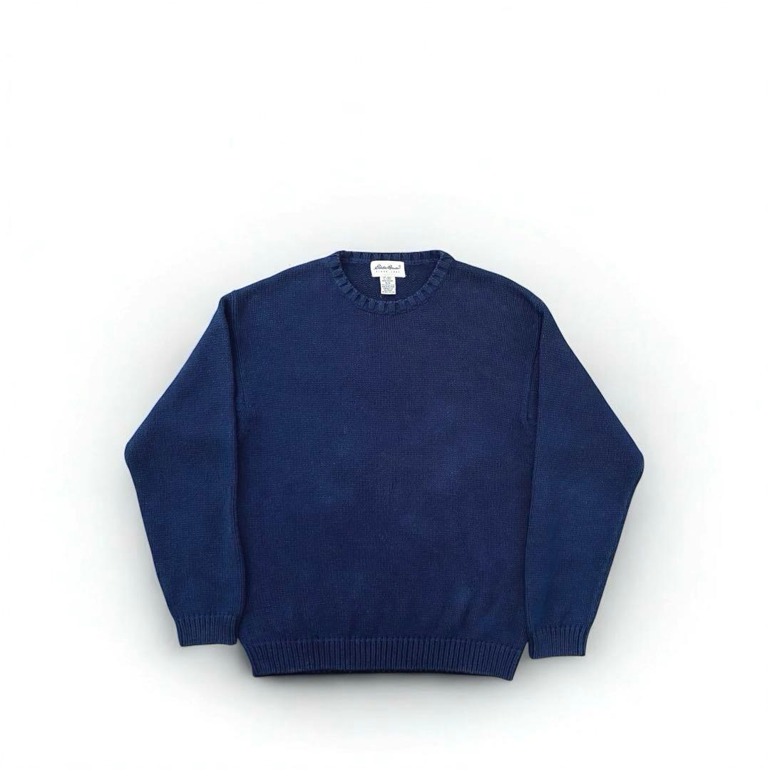 90s eddie bauer コットン ニット セーター Eddie Bauer - 90s エディーバウアー ヘンリーネック コットンニット