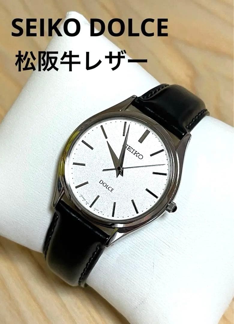 電池交換して発送】セイコー ドルチェ SACM171 松坂牛レザーベルト