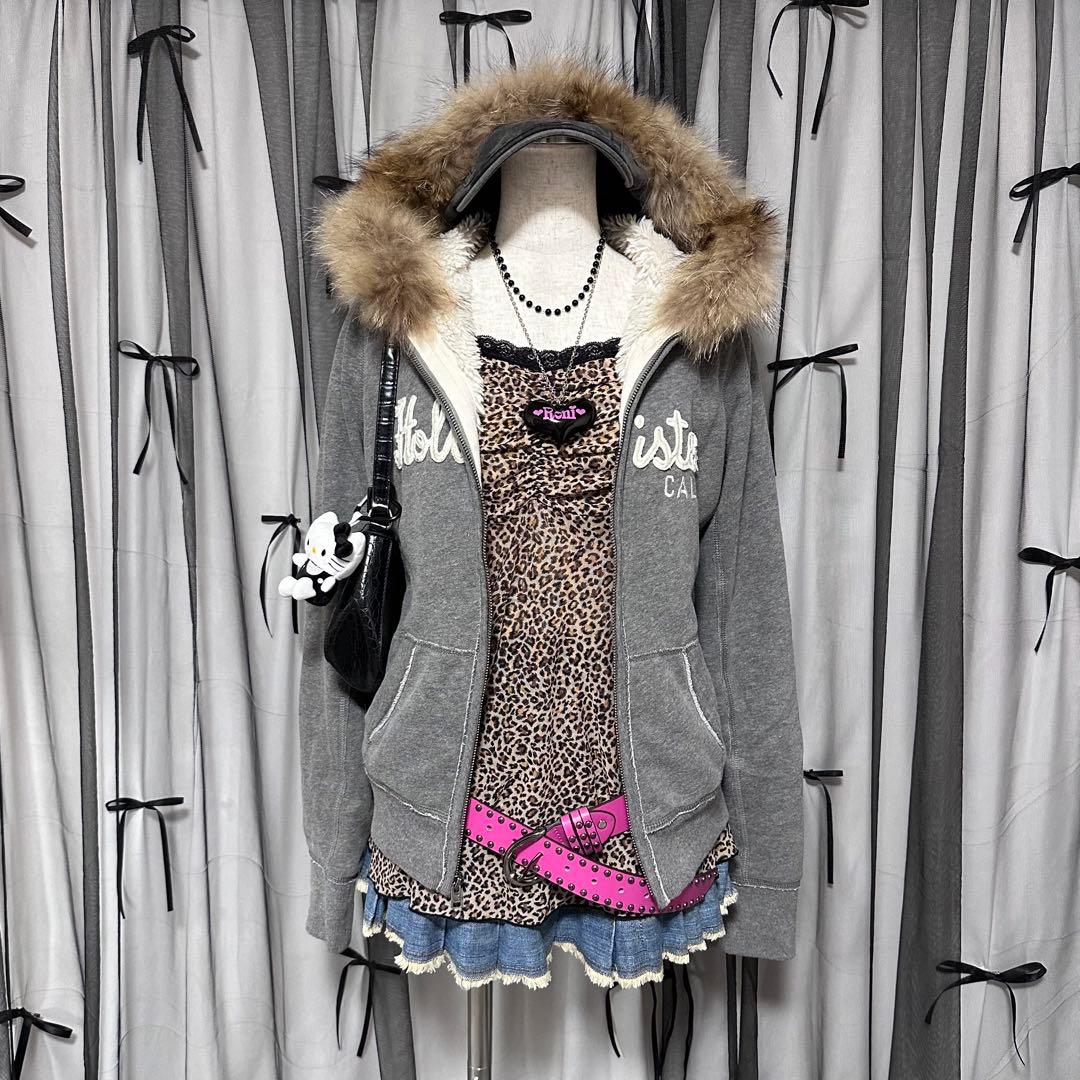 平成ギャル y2k ファー付き フード パーカー フェアリーグランジ お兄