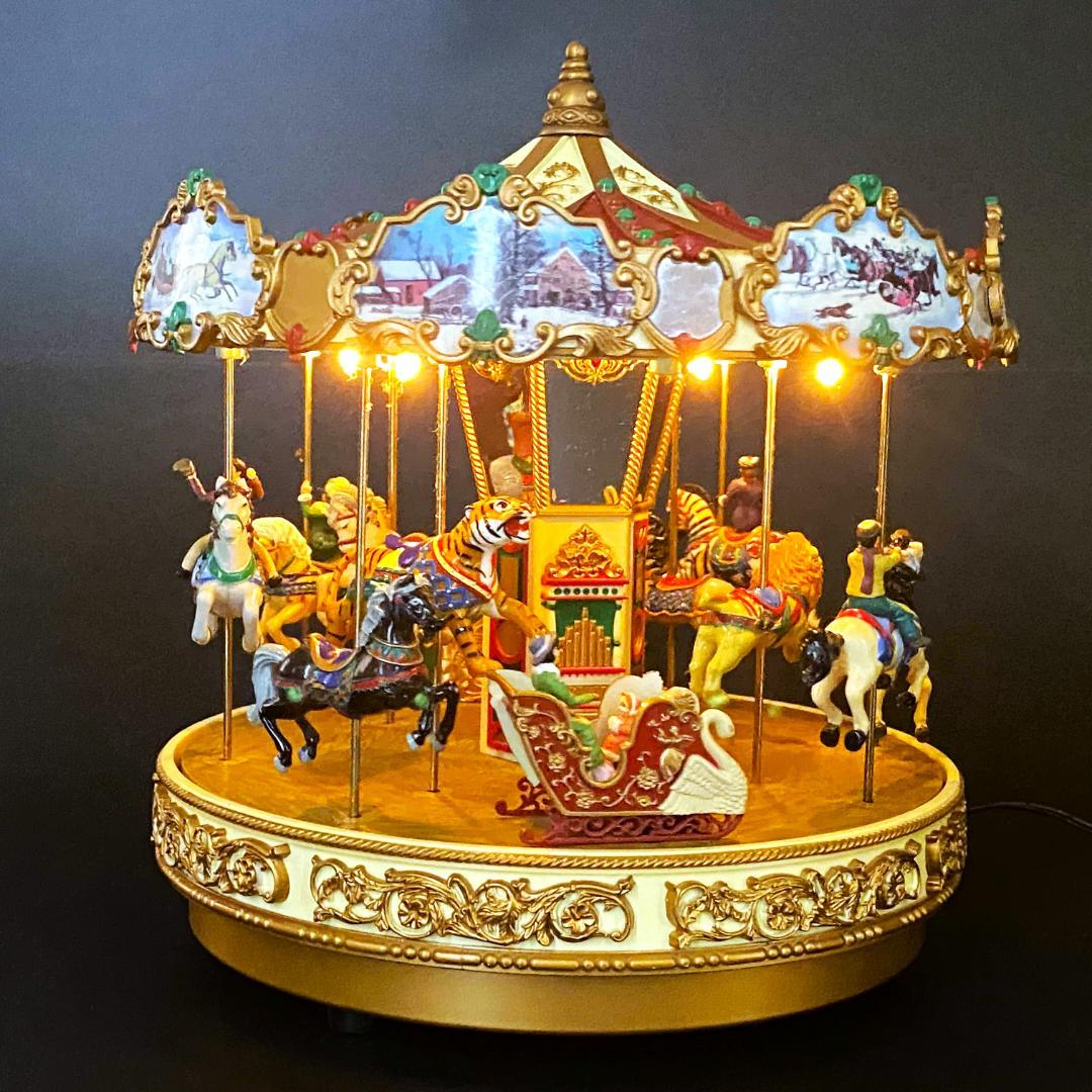 美品】ミスタークリスマス☆メリーゴーランド☆オルゴール☆カルーセル