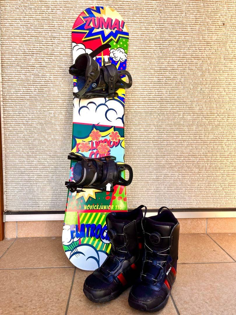 美品 ☆ スノーボード ビンディング ブーツ ☆ 子ども 110 22 23 スノーボード 3点セット ジュニア キッズ ZUMA ツマ 22-23 MT Rider bb