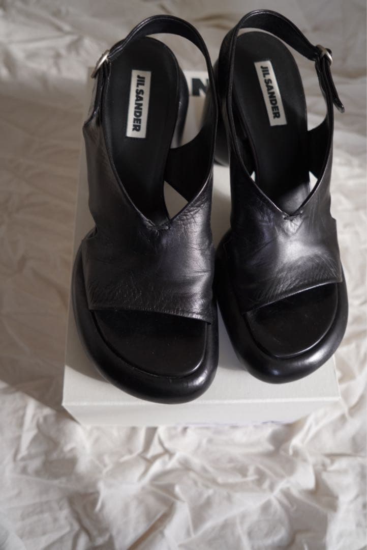 W*p様 JIL SANDER ブロックヒール サンダル 39 40 25.0 JIL SANDER - JIL SANDER ブロックヒール サンダル 39 40 25.0 25.5の