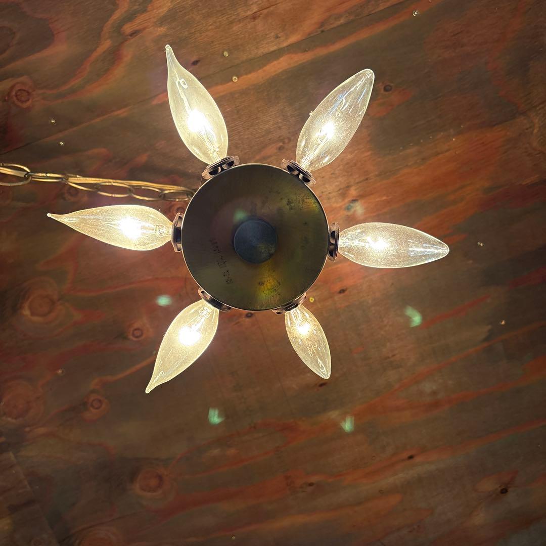 ヴィンテージ 6灯ペンダントライト アンティーク ミッドセンチュリー