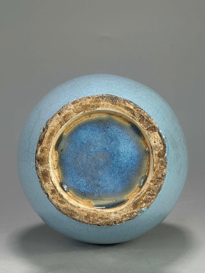 中国美術 清朝 清時代 天藍釉 花瓶 花器 時代 唐物 古物 - メルカリ