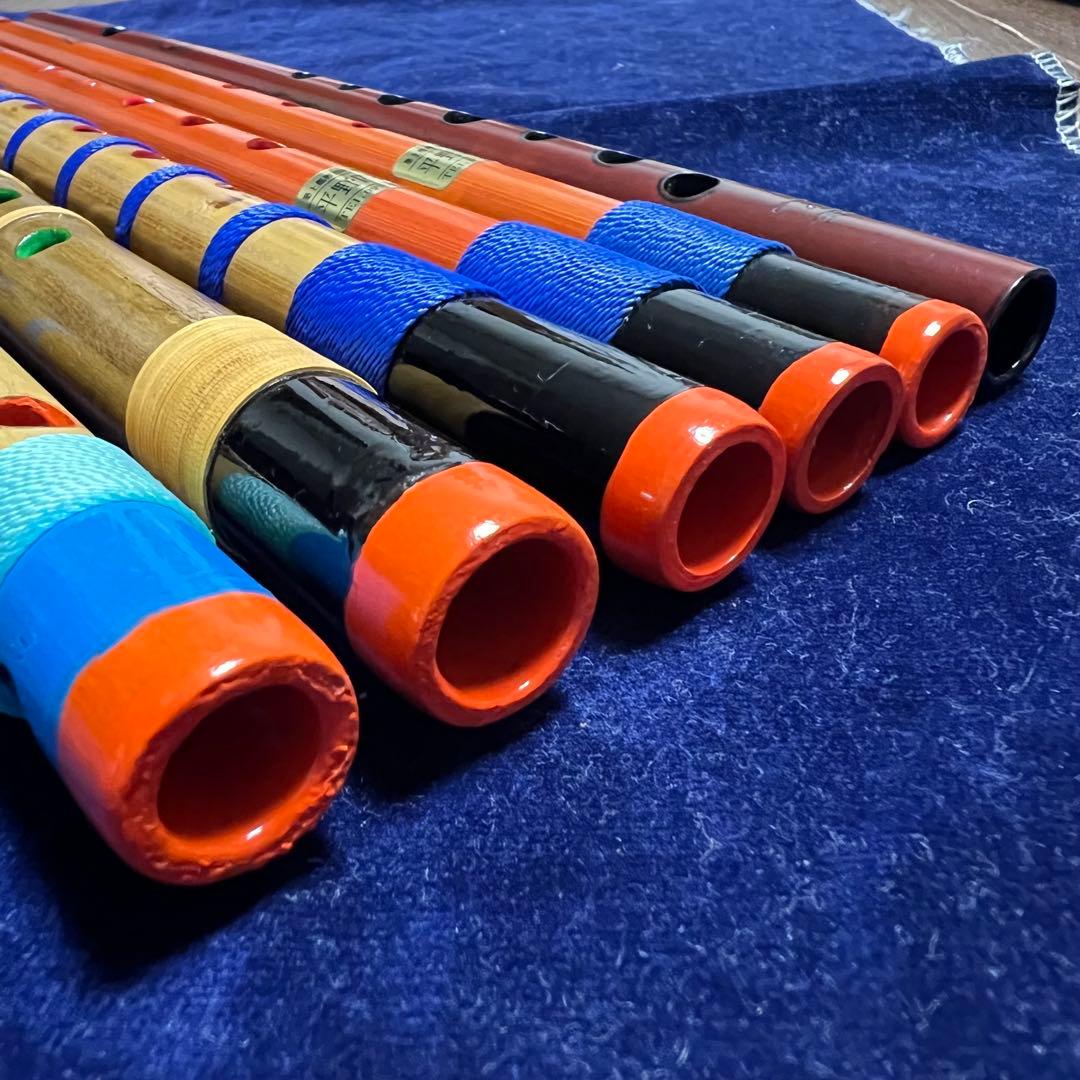 天雅笛 各種5本、蝴蝶篠笛 ロツレチ笛1尺5寸管 1本 合計6本まとめ