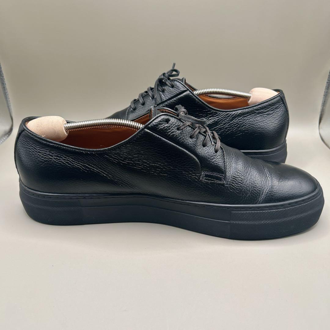 美品』ユナイテッドアローズ ドレススニーカー 革靴 シボ革 ブラック