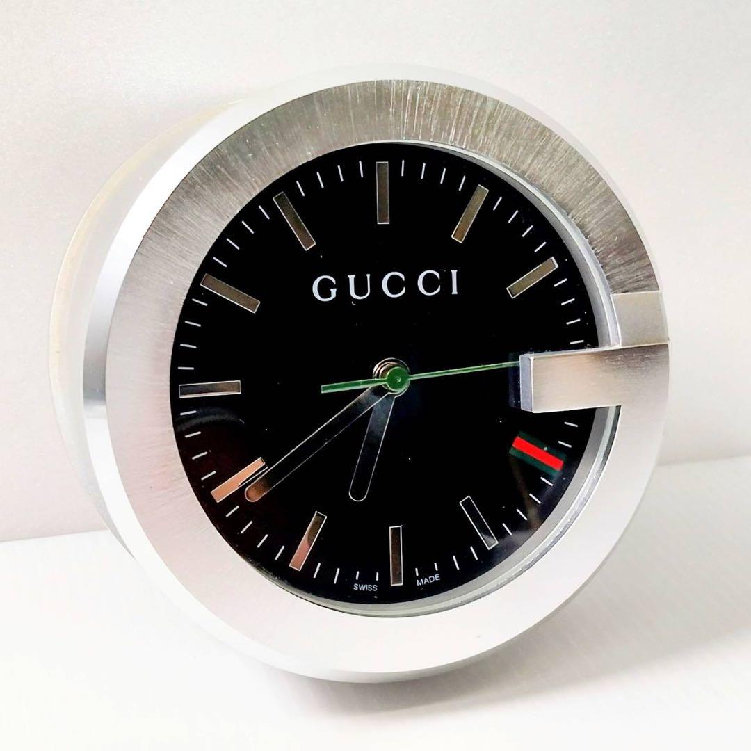 GUCCI 置時計 ブラック/シルバー　201 SWISS MADE クォーツ GUCCI 置時計 ブラック/シルバー 201 SWISS MADE クォーツ