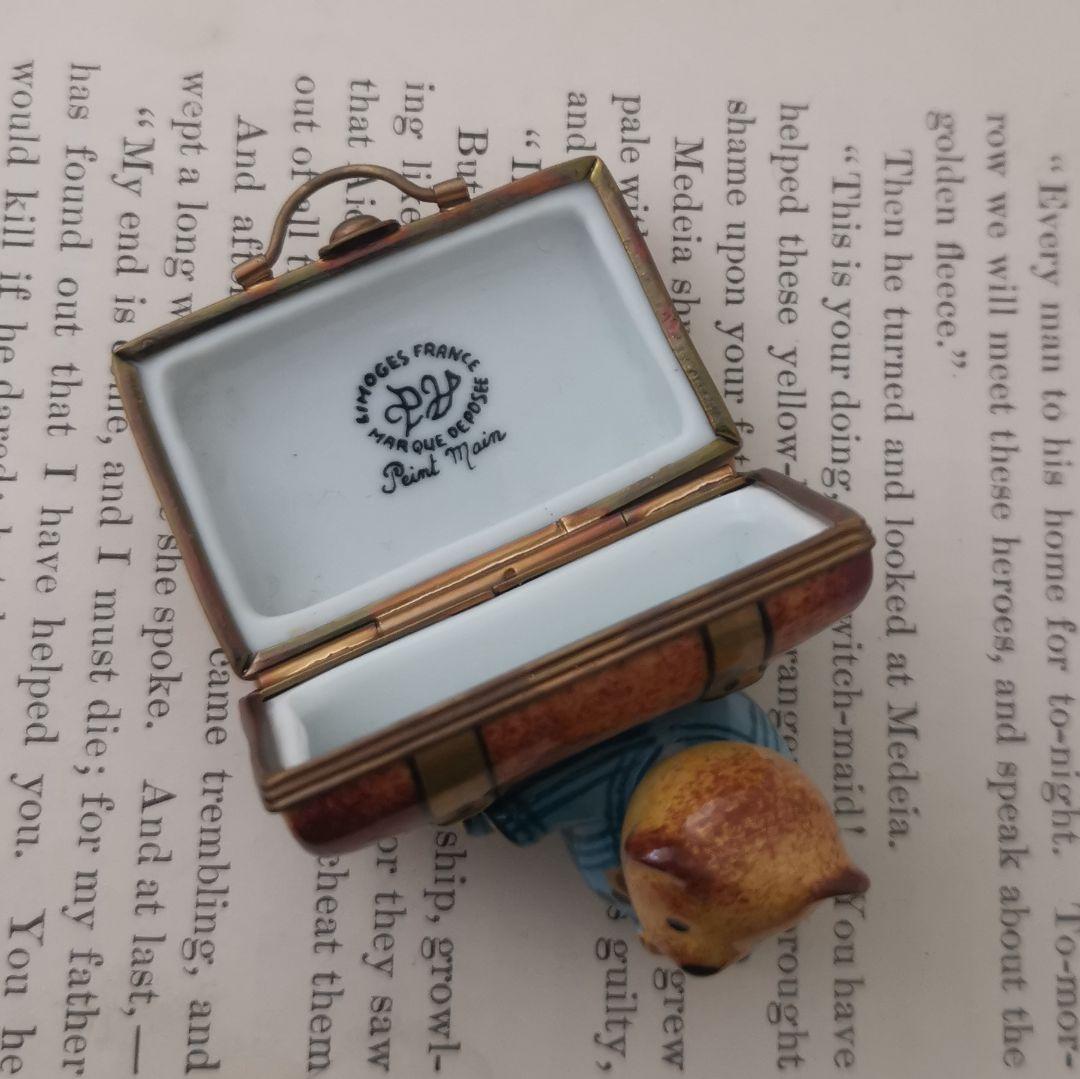 リモージュボックス テディベアと旅行かばん フランス製 小物入れ