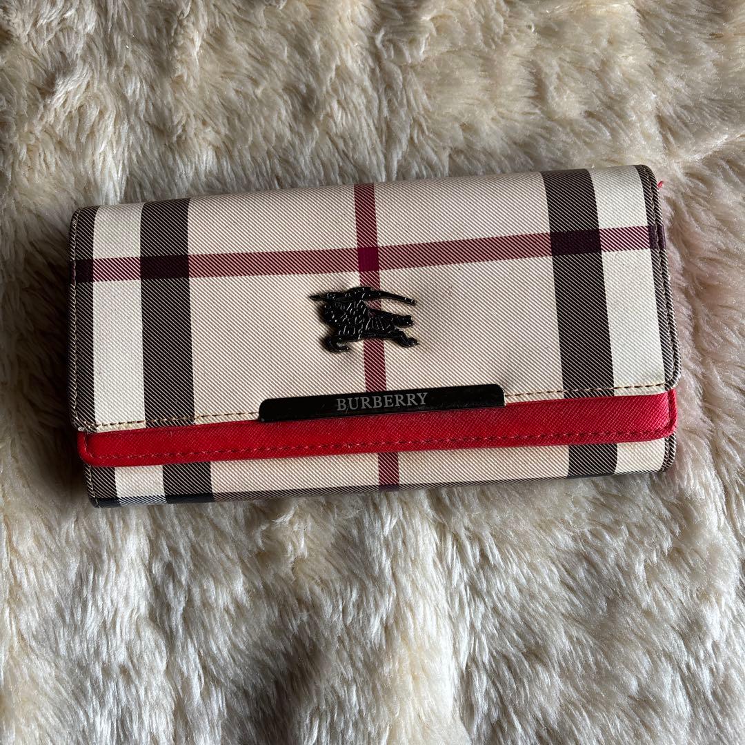 新品同様BURBERRY チェック柄 長財布 - メルカリ