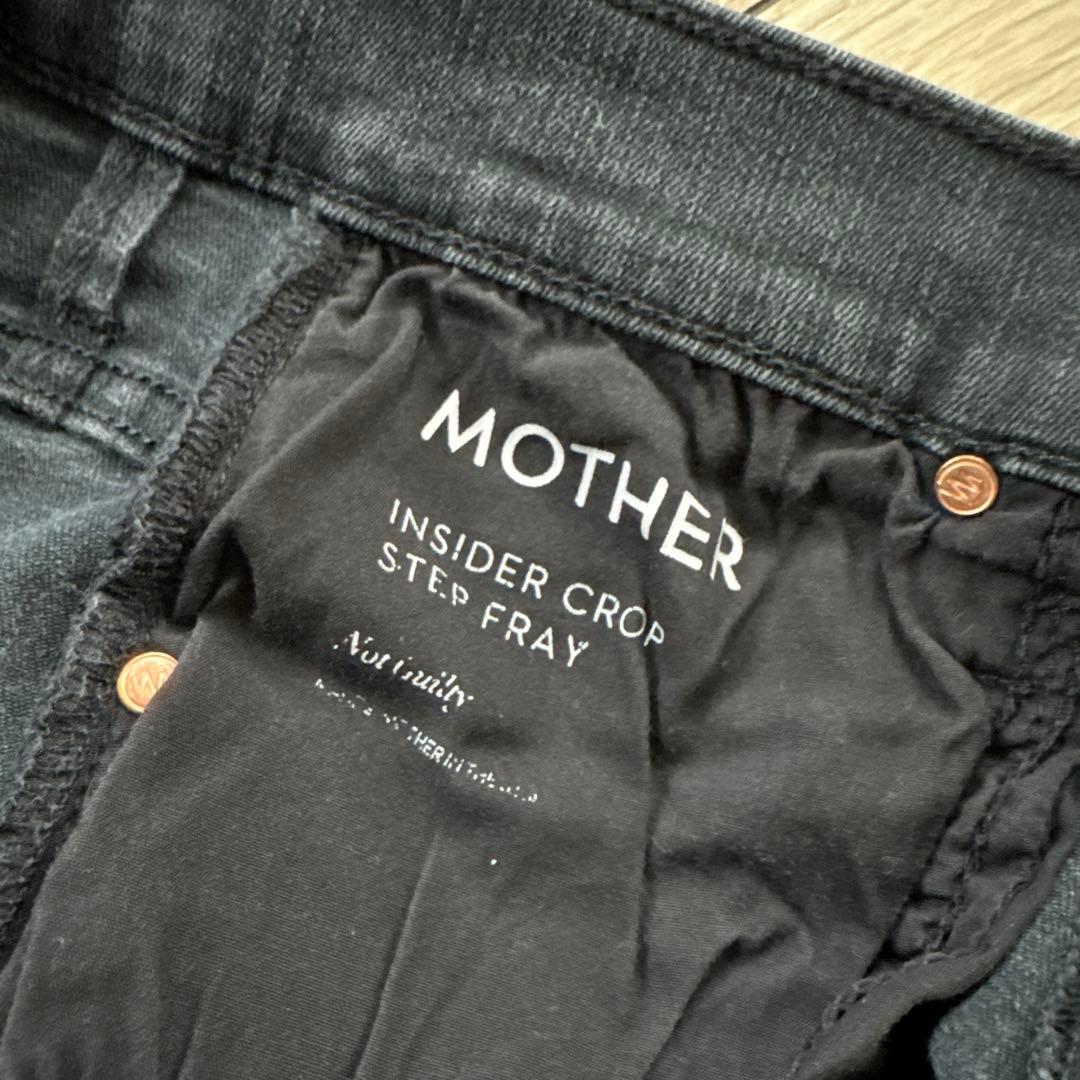 MOTHER マザー INSIDER CROP 26インチ ブラック デニム 黒 - メルカリ