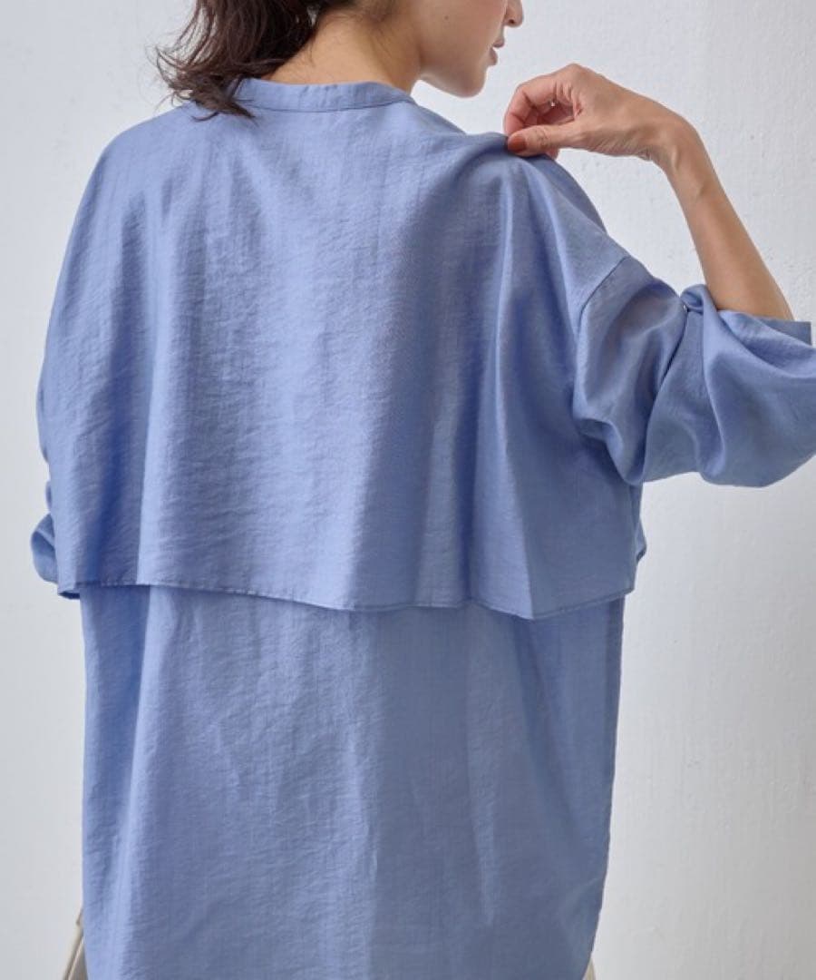 ✨定価2.2万円✨ビアズリー レイヤードシャツ バンドカラー とろみ素材