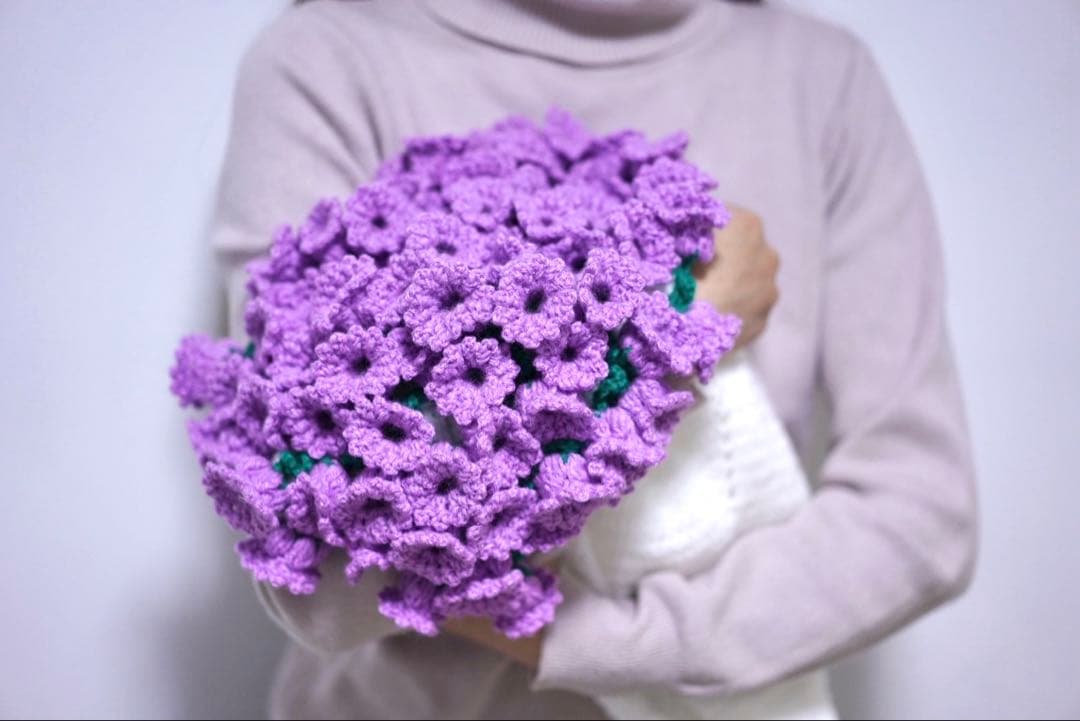 花束ブランケット、お花78輪 編み物記録 vol.2〕 フラワーブランケット💐 編み方は YouTubeに投稿