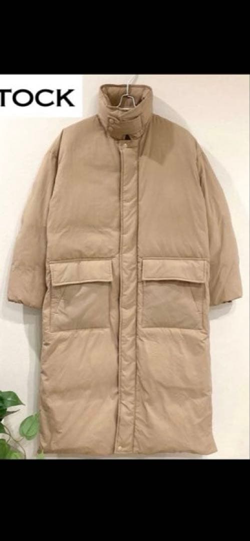 【スノー】ベーセーストック　ロングステンカラーダウンコート　ベージュ　S B.C STOCK（ベーセーストック）の「ロングステンカラーダウンコート