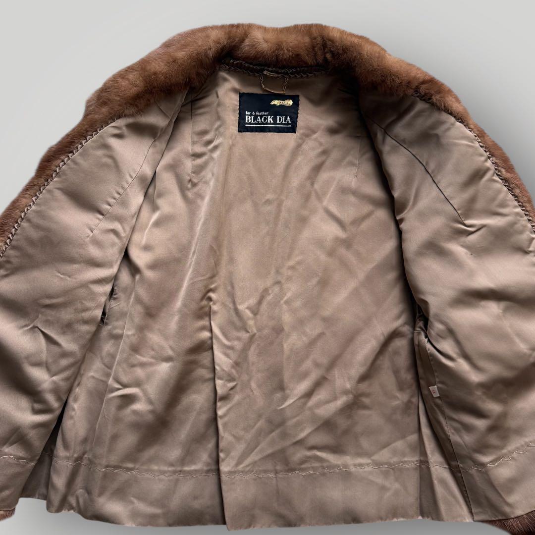 本毛皮☆デミバフミンク クロップド丈 ファーコート なめし柔らか◎ 毛