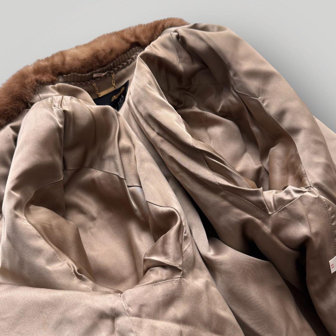 本毛皮☆デミバフミンク クロップド丈 ファーコート なめし柔らか◎ 毛