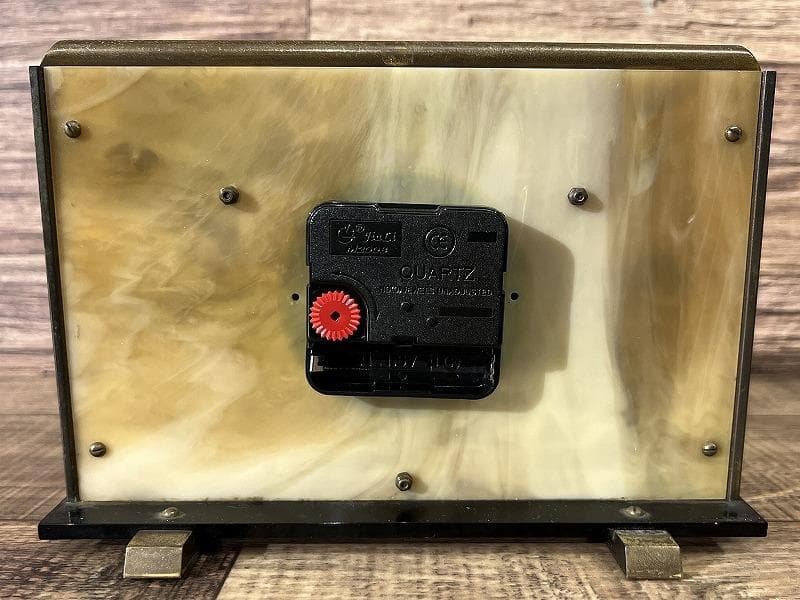 希少 メンテ済 英国製 MATAMEC 大理石 真鍮 コンビ ビンテージ 置時計