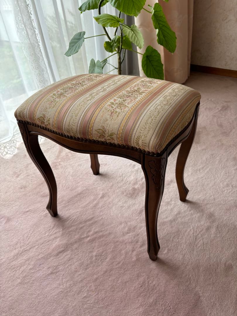 猫脚 アンティーク　スツール チェアー 猫脚 アンティーク調 スツール 椅子 ブラウン 可愛い 送料