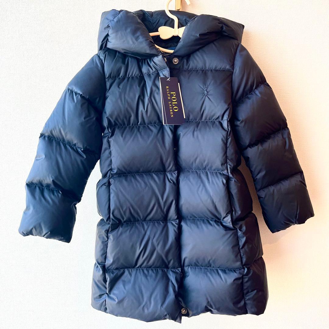 新品 未使用】110 ラルフローレン ポロ ダウン コート ネイビー ハート
