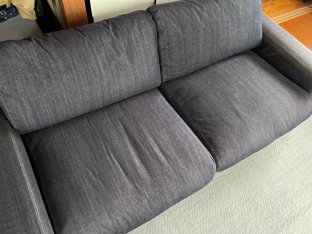 無印良品　ソファ　ワイドアーム　ダウンフェザーポケットコイルクッション 無印良品ワイドアーム ダウンフェザー2.5シーター用オーダーソファ