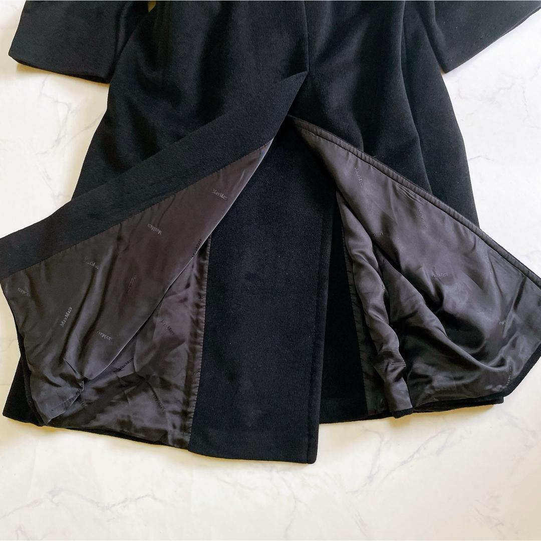 美品 マックスマーラ ベルテッドロングコート バージンウール アンゴラ