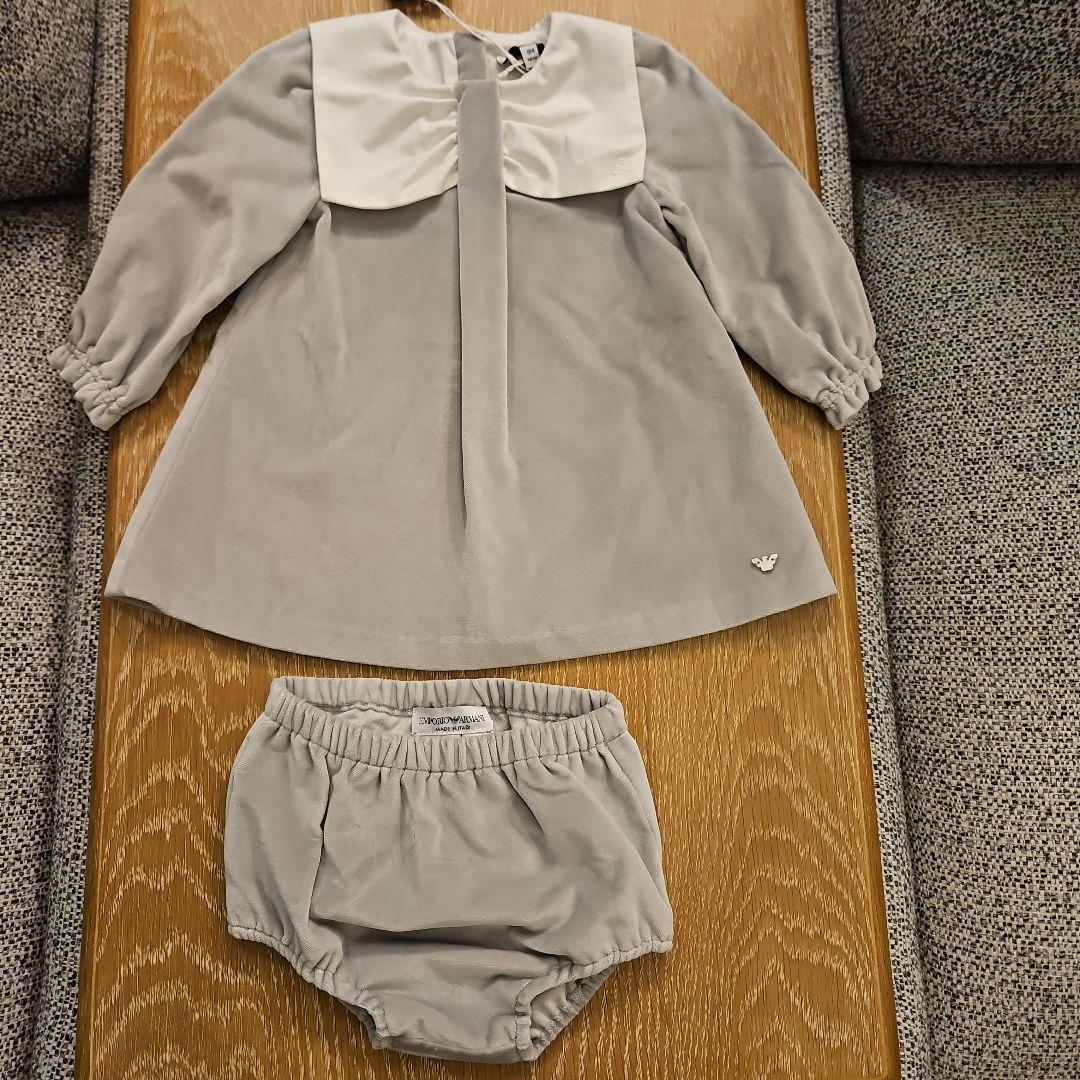 【新品】EMPORIO ARMANI ワンピース 9M グレー EMPORIO ARMANI(エンポリオアルマーニ) ワンピース(レディース