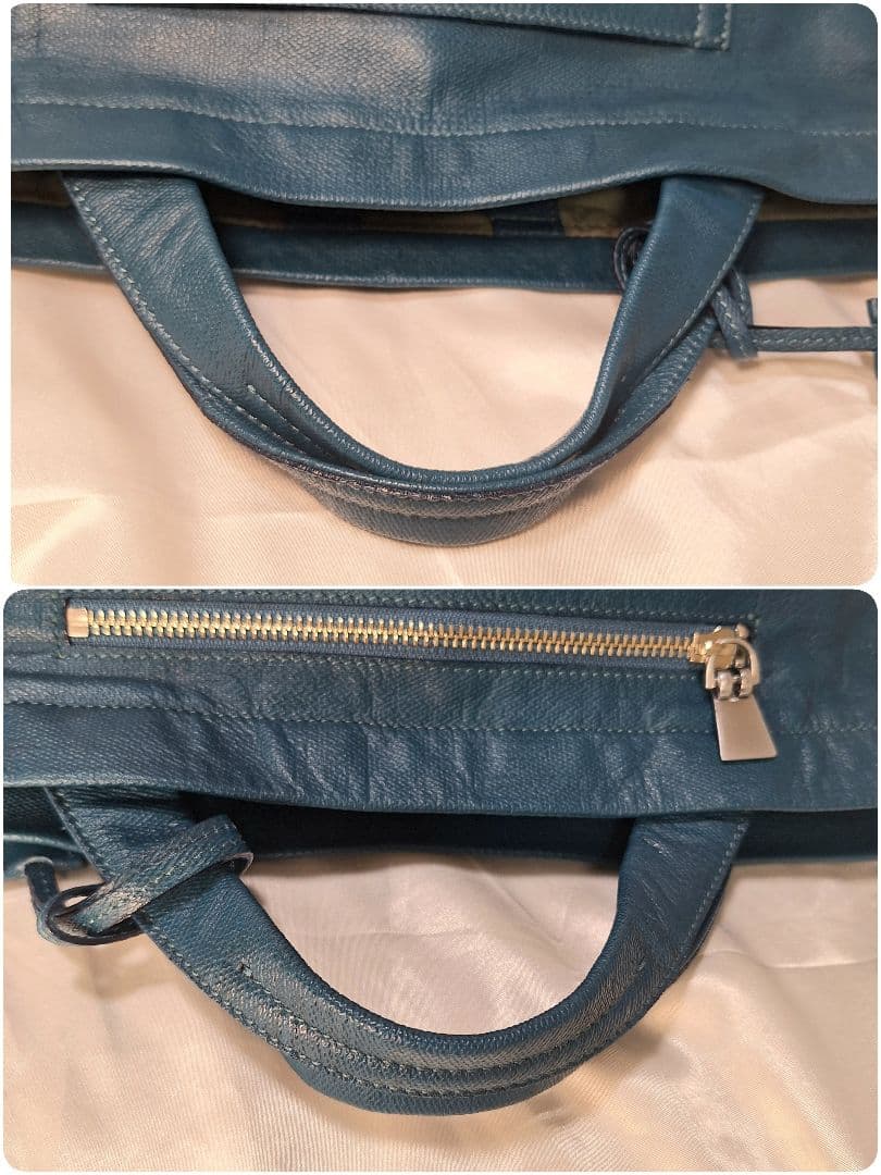 ブルーaniary アニアリ クロッシングレザー ミニトートバッグ ゴルフ