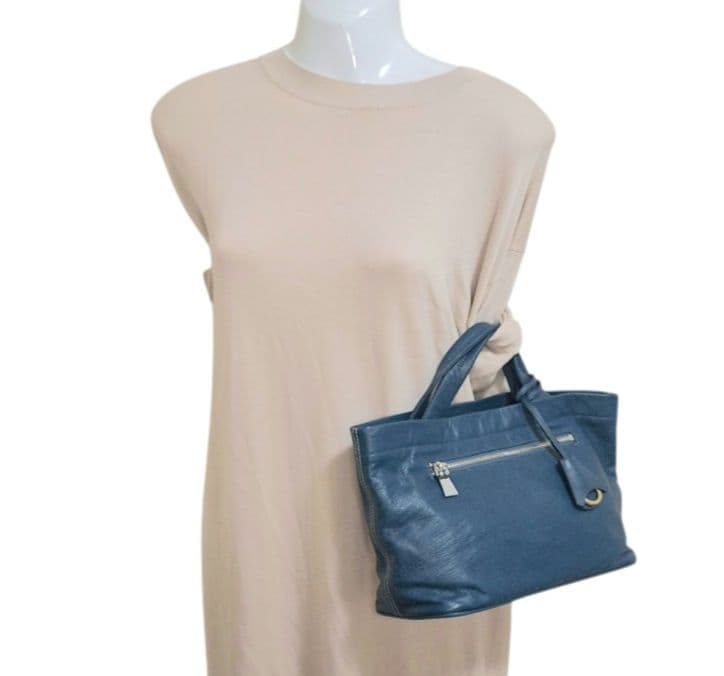 ブルーaniary アニアリ クロッシングレザー ミニトートバッグ ゴルフ