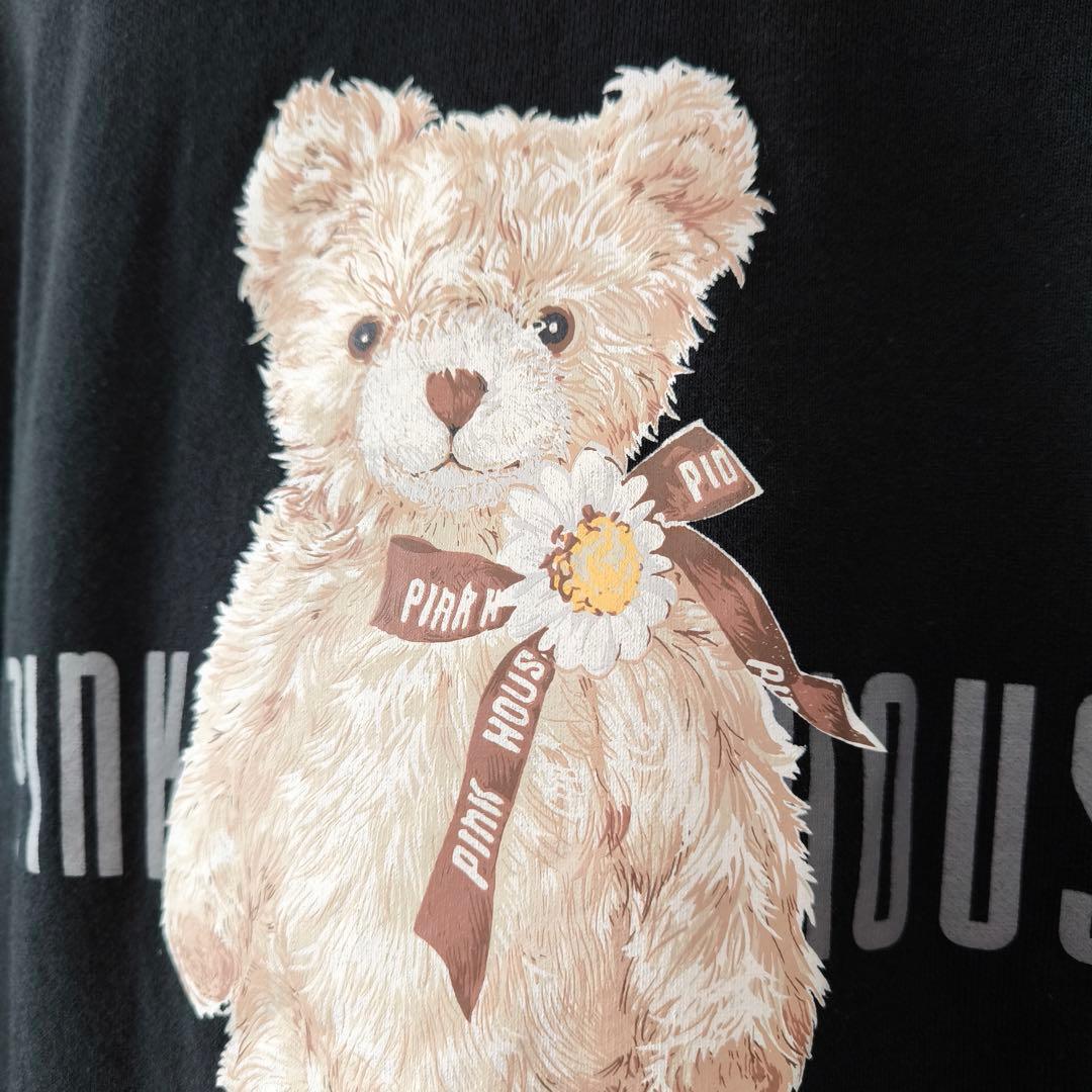 ピンクハウス ひなぎくテディプリントパーカー L ブラック - メルカリ