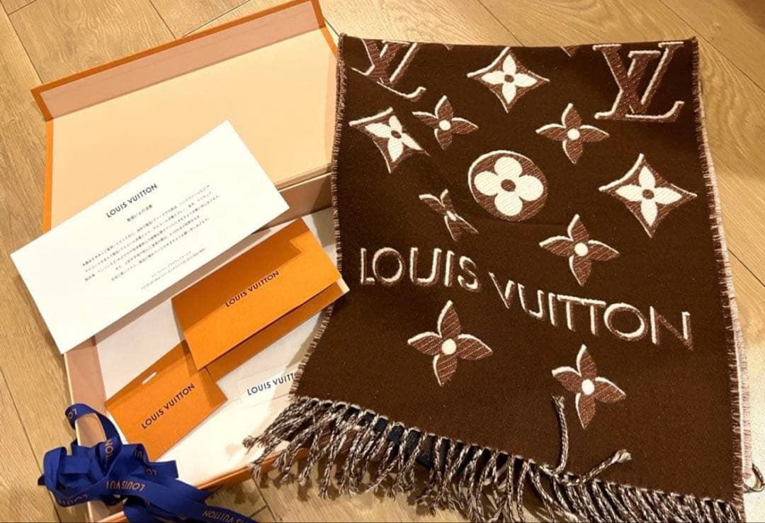 ヴィトン LV エセンシャル シャイン マフラー M78896 マロン - メルカリ