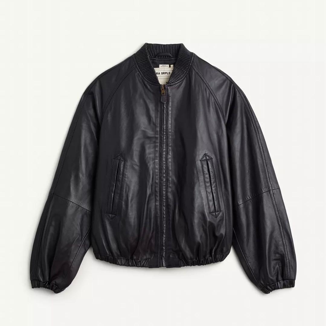 ZARA CCNレザーボンバージャケット　新品　タグ付き　S SRPLS ZARA】CCN レザーボンバージャケット (ZARA/ジャケット) 124890589