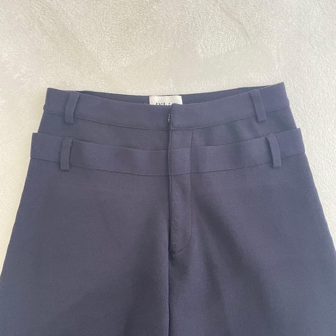 Bibiy JULIET KNIT PANTS ニット パンツ ネイビー ワイド - メルカリ