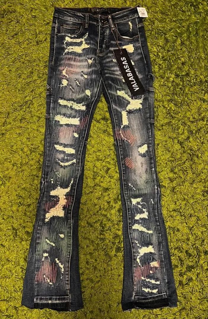 VALABASAS バラバサス ダメージスキニーフレアデニム 新品 28 - メルカリ