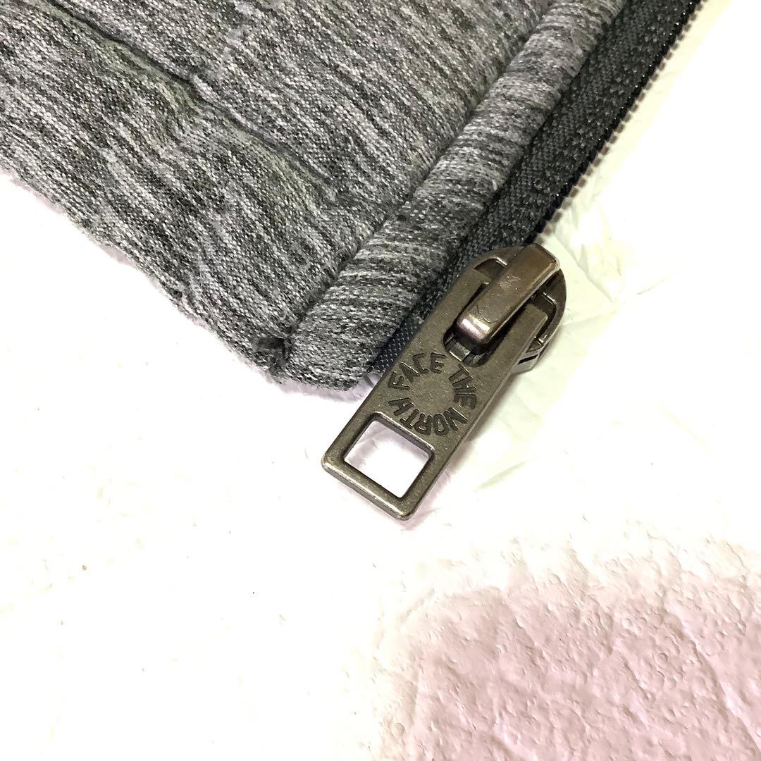 ノースフェイス 中綿ベスト ジップアップ 刺繍ロゴ グレー ワン