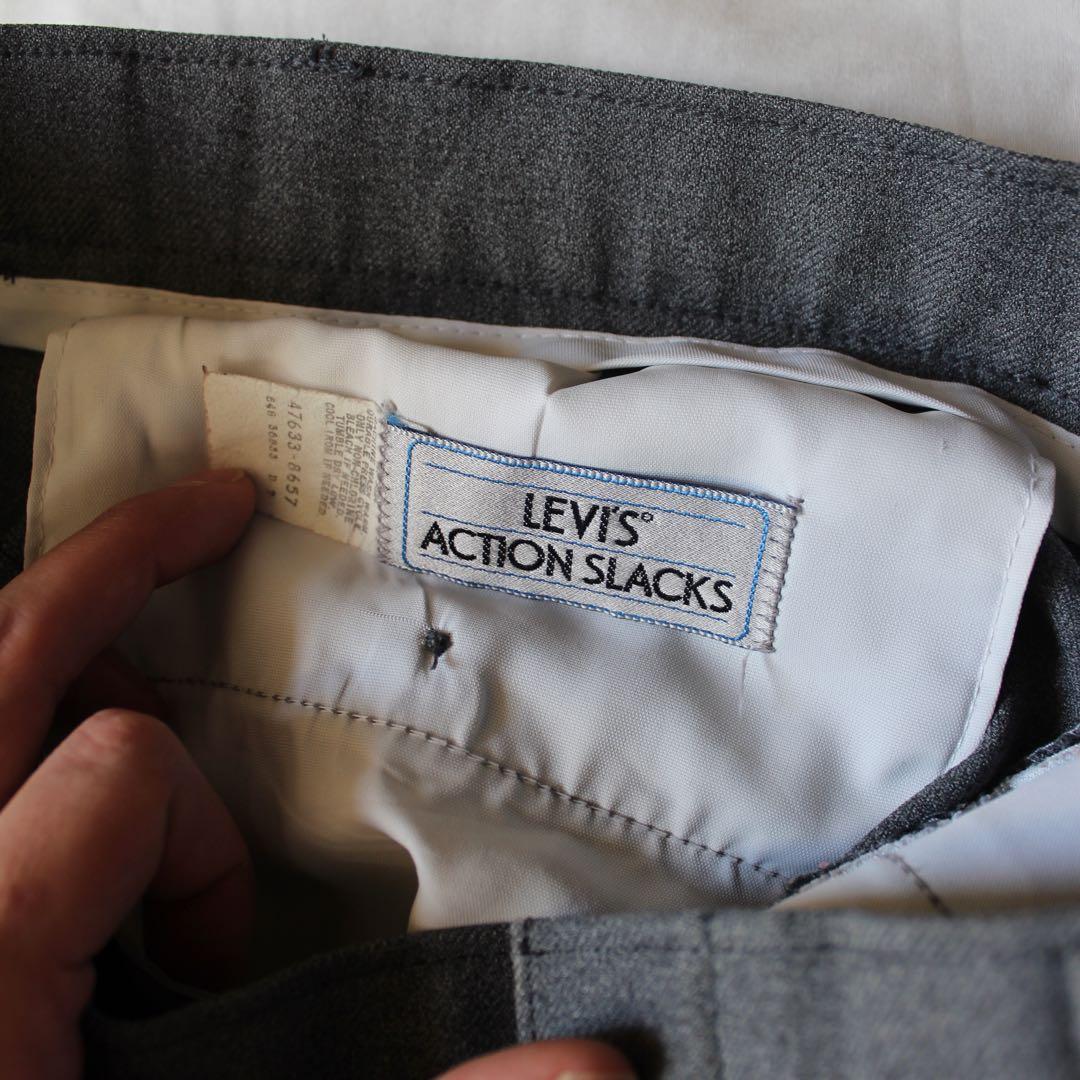 美品•神サイズ 80s Levi's アクションスラックス フリスコ グレー