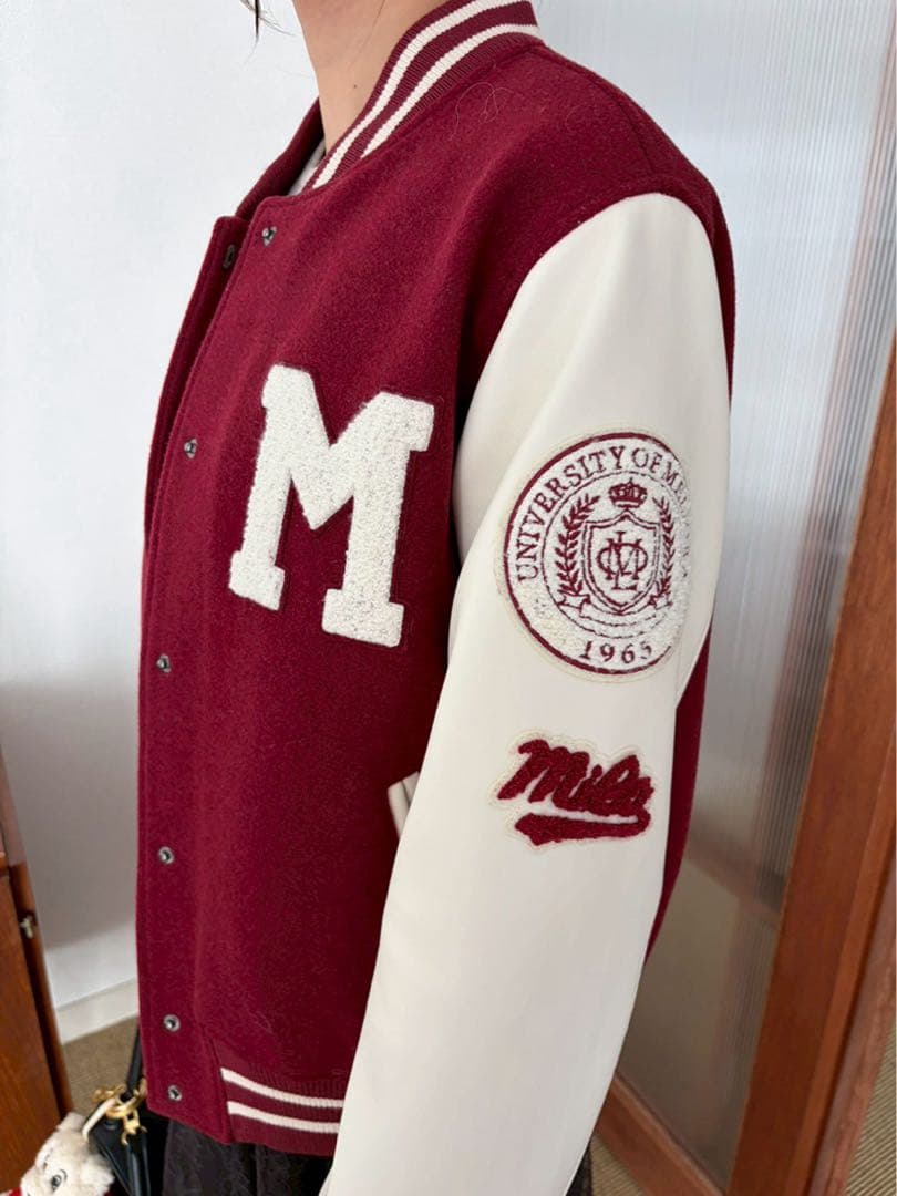 新品MilaOwen（ミラ オーウェン） ワッペンスタジアムジャンバースタジャン