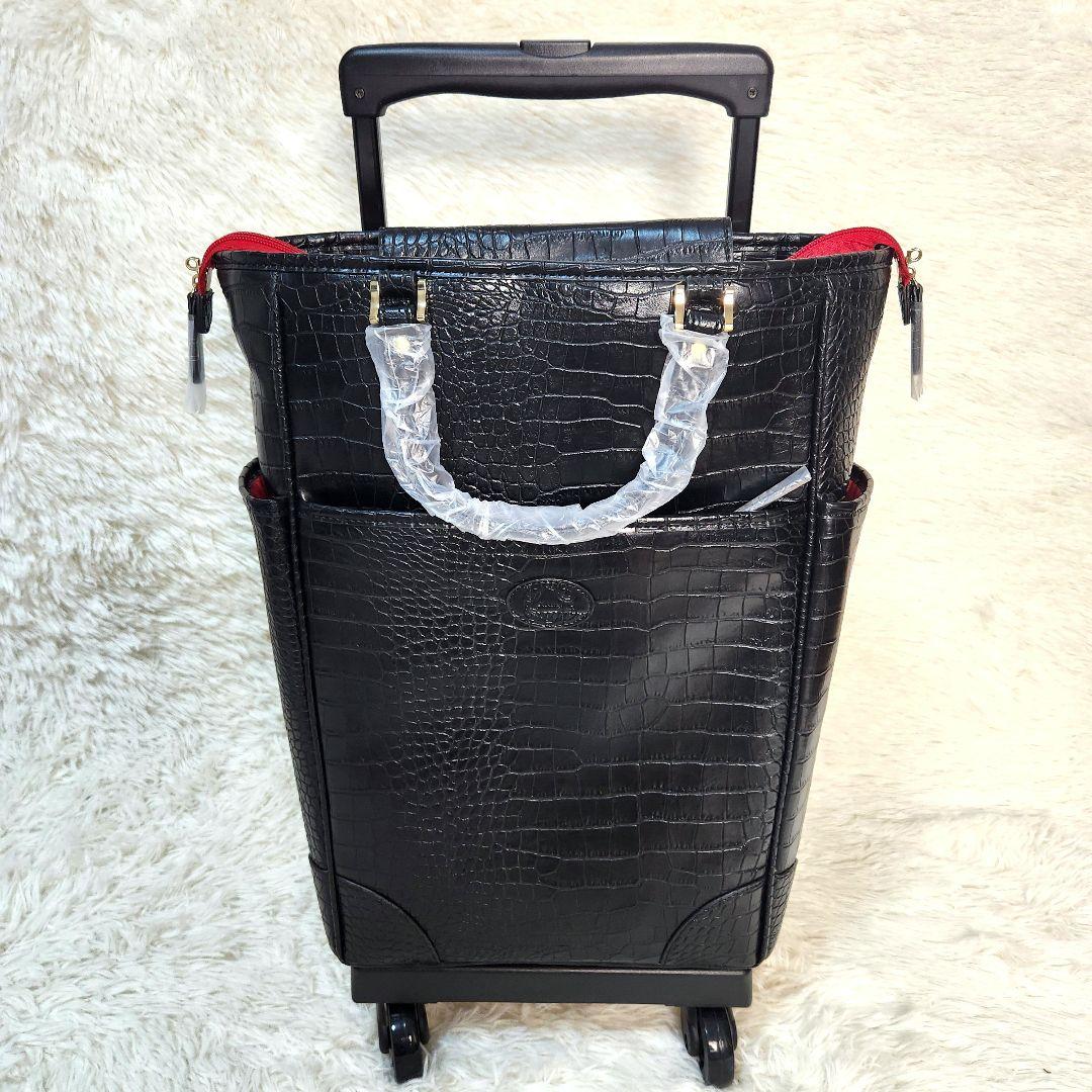 ✨新品✨SWANY スワニー クロコ型押し キャリーバッグ ケース 黒 2way SWANY スワニー クロコ型押し キャリー ブラック - メルカリ