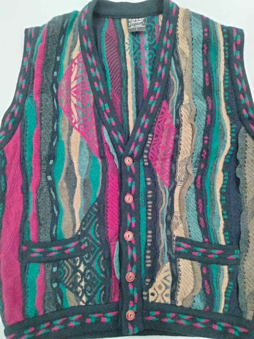 COOGI カシミヤ ベスト Lサイズ美品 アルカディアルカ arcadiarca カシミヤ100% ベスト メンズ 前開き M