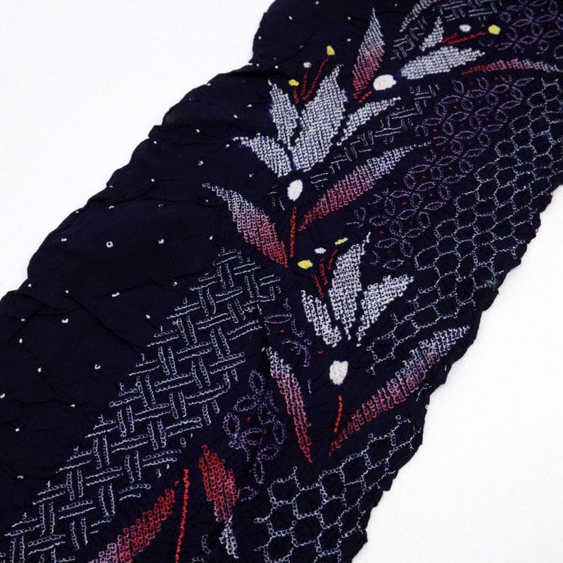 《剱持★手縫い仕立て＋色留め＋『有松鳴海絞』華麗な花模様■反25-98》